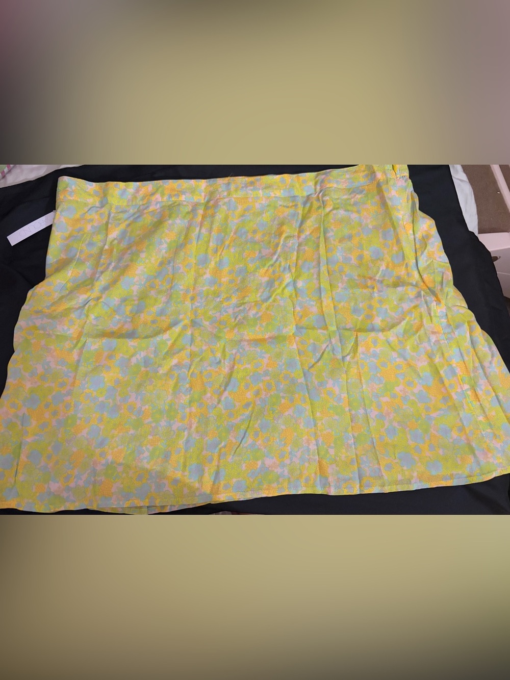 Abound Pastel Yellow Floral Cotton Mini Skirt